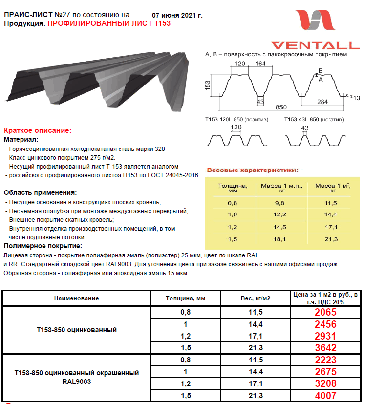 цены на несущий профнастил 153 руукки ruukki